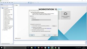 VMWare Workstation 12 select the Windows 10 Enterprise Installer ISO file.