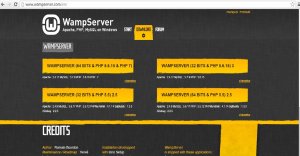 WampServer Website homepage download section.