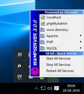 WampServer options Screenshot
