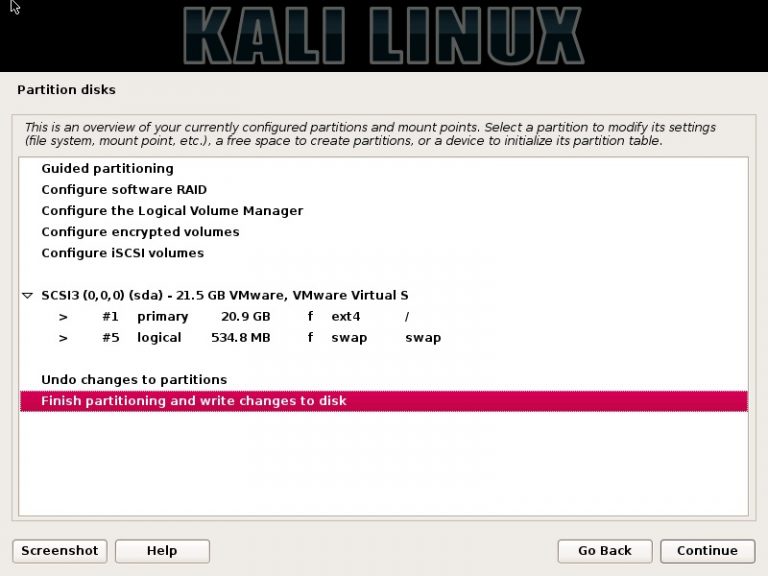kali linux install