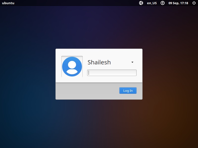 Ubuntu Studio login screenshot