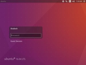 VMware Workstation 12 install Ubuntu desktop 16.04 login screenshot