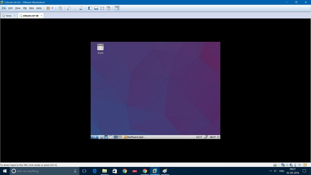 VMware Workstation - Lubuntu desktop screenshot