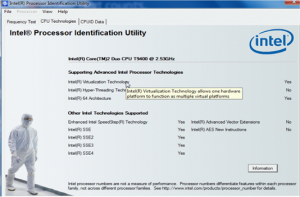 intel processor identification utility windows 10