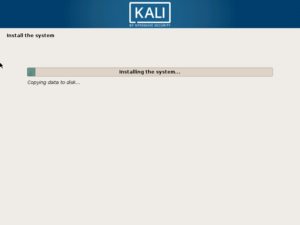 Kali Linux - Installation begins