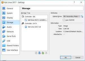 VirtualBox - Settings - Storage tab screenshot