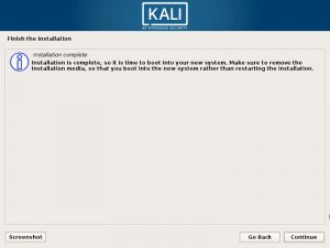 Install Kali Linux 2017 in VMware Workstation 12- Installation Complete Screenshot