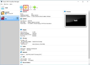VirtualBox Manager - VM Settings