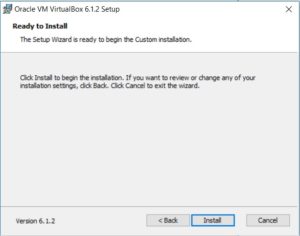 VirtualBox Installation – Ready to Install