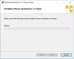 VMware Player 15 Installation - Installation in Progress