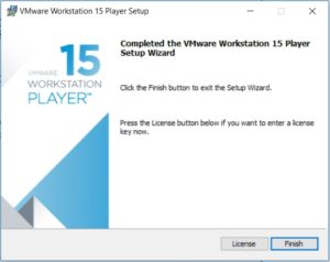 VMware Player 15 Installation - Installation Complete