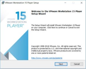 VMware Player 15 Installation - Setup Wizard