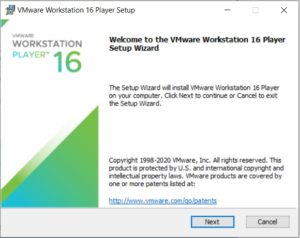 VMware Player 16 Installation – Setup Wizard