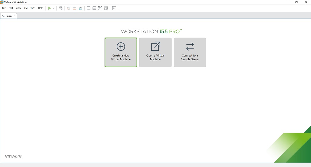 VMware workstation - create a new virtual machine screenshot