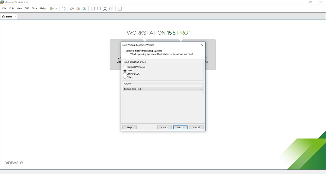 VMware Workstation – New Virtual machine Wizard – Select Guest Operating System