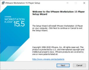 VMware Player 15.5 Installation - Setup Wizard