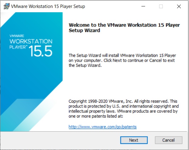 VMware Player 15.5 Installation - Setup Wizard