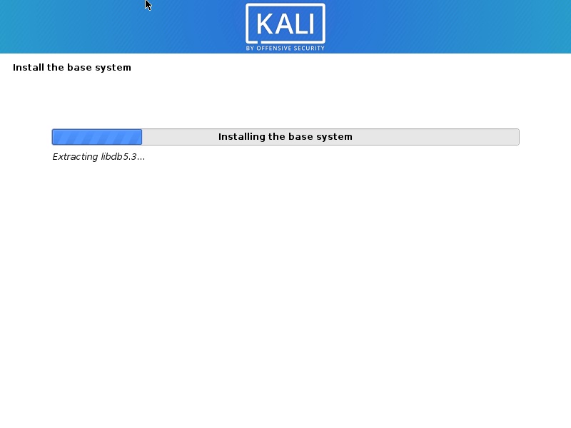 Kali Linux - Installation begins