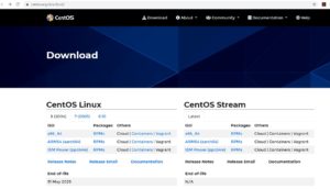 CentOS Download webpage Screenshot