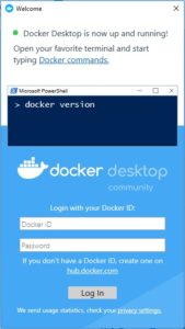 Docker Desktop welcome screen