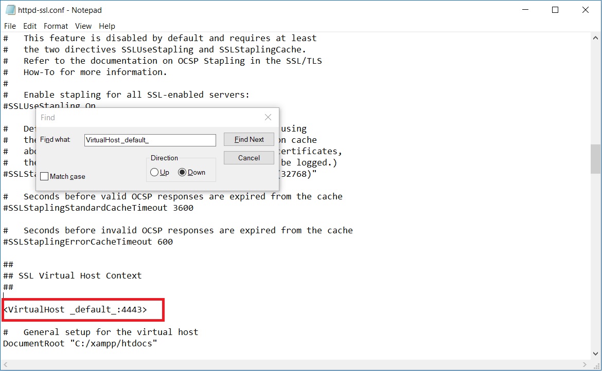 XAMPP - Apache Server Config File