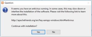 XAMPP installation on Windows - Anti Virus warning