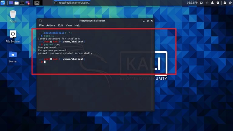 Как переместить файл из папки root kali linux