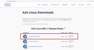 Kali Linux official download page