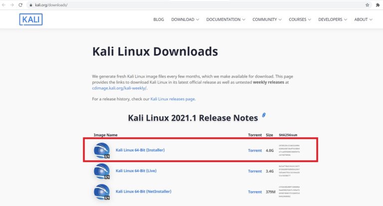 kali linux download for vmware workstation 16