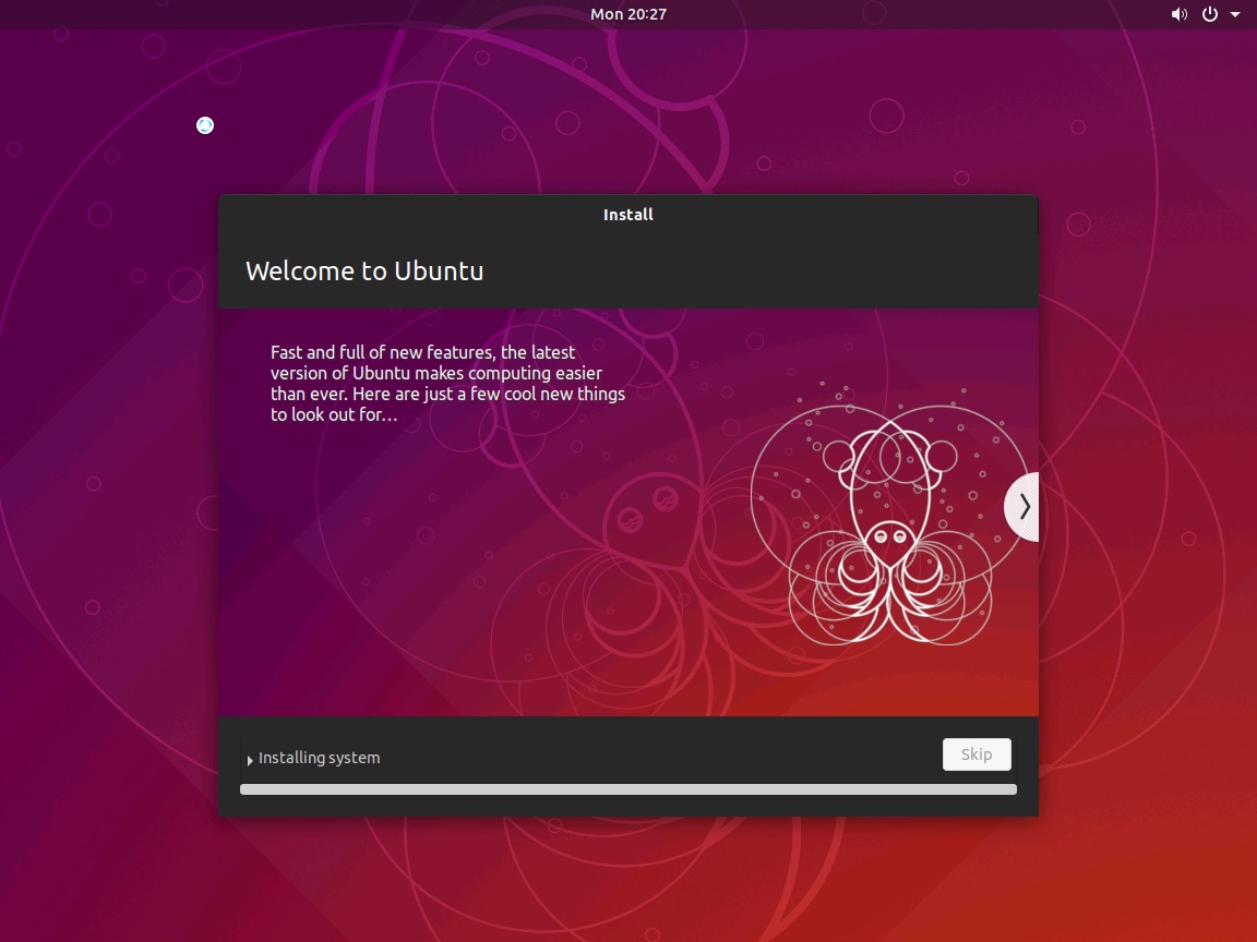 Hyper-V - Ubuntu Desktop installation progress