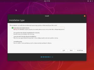 Hyper-V - Install Ubuntu Desktop - Select Installation type screenshot