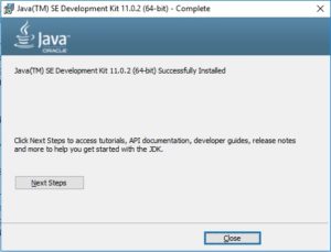 Java JDK 11 Installation Complete