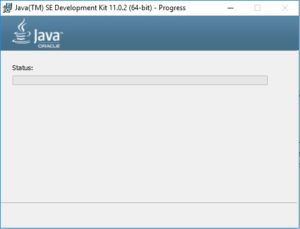 Java 11 JDK Installation progress