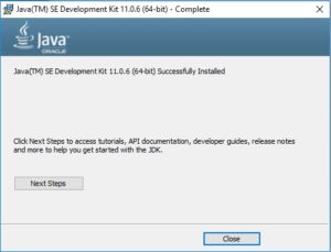 Java JDK 11 Installation Complete