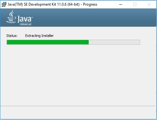 Java 11 JDK Installation progress