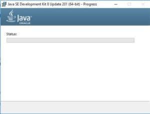Java SE JDK 8 Installation Progress