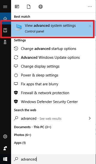 Windows 10 taskbar search – advanced settings