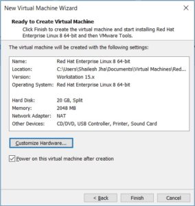 VMware Workstation – ready to create virtual machine