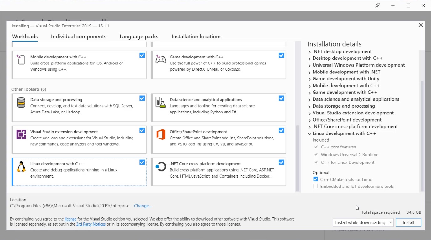 download visual studio enterprise installer