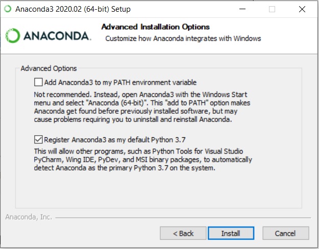 Anaconda Installation - Advanced Options