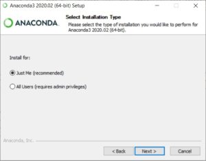 Anaconda Installation - Select Installation Type