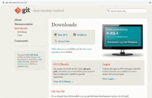 Git webiste - download page screenshot
