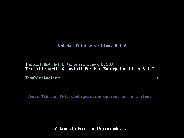 Red Hat Enterprise 8 Installation - Boot Loader