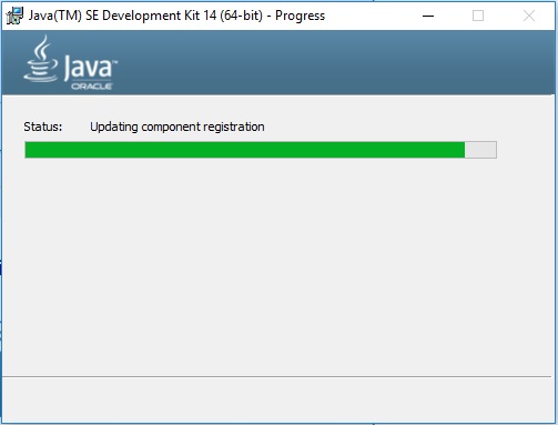 Java 14 JDK Installation progress